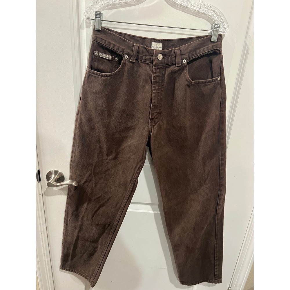 Calvin Klein Mens Jeans 100% Cotton Brown 32